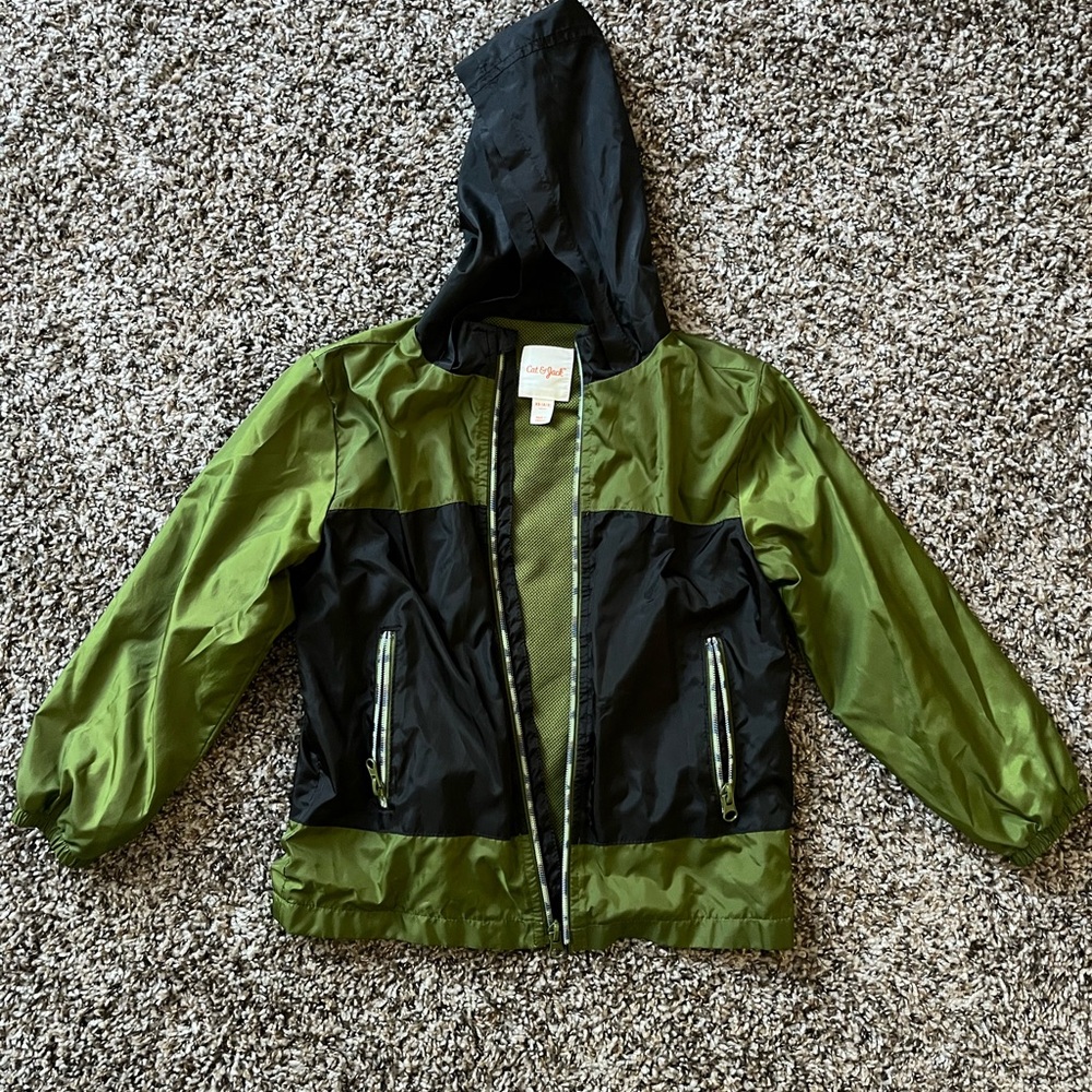 Cat & Jack Green and Black Raincoat